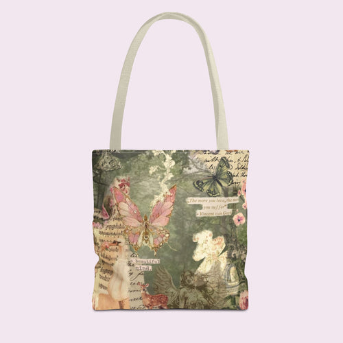 Fairy Tote Bag - Beige and Black Straps