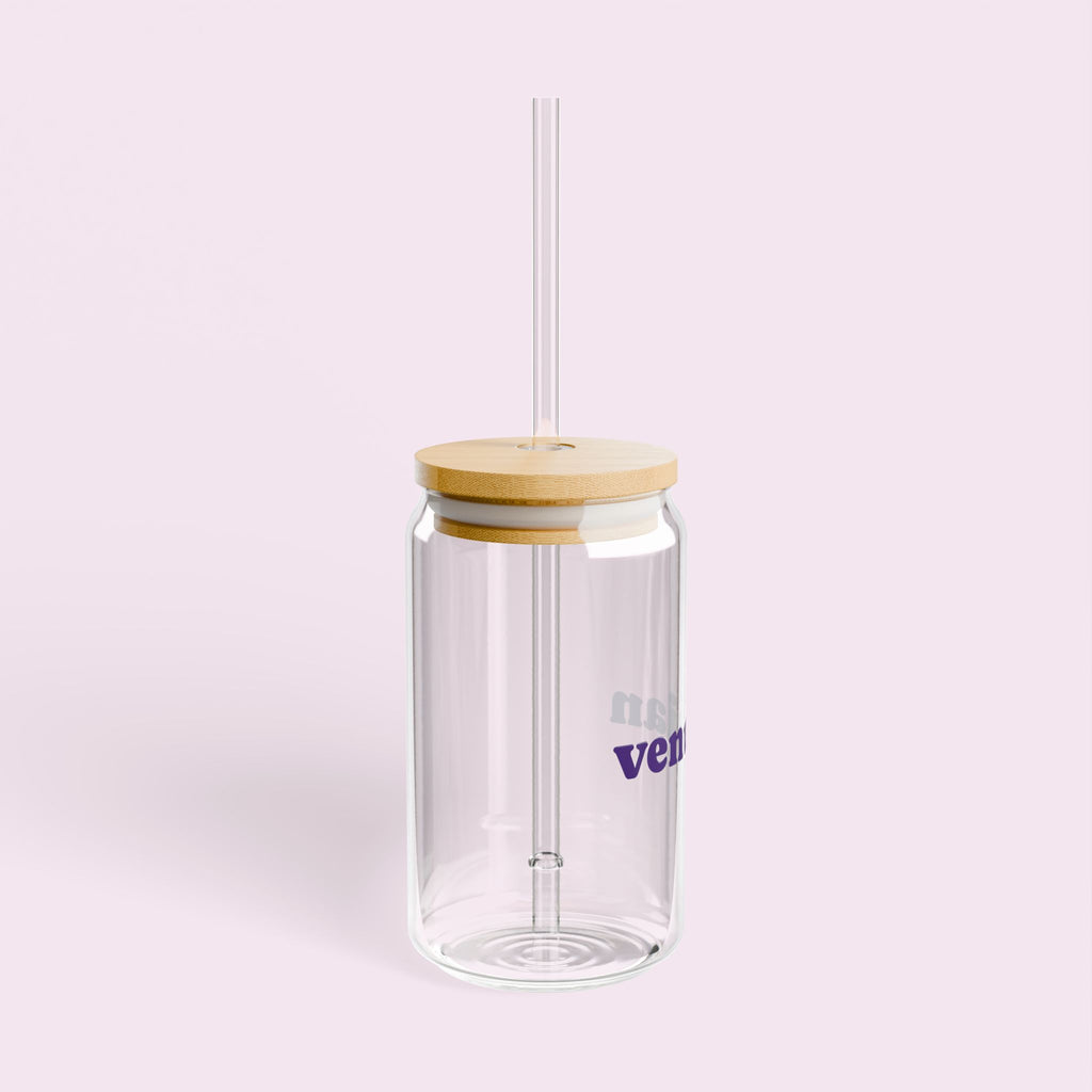 Venusian - Eco-Friendly Glass Cup with Glass straw - 16oz