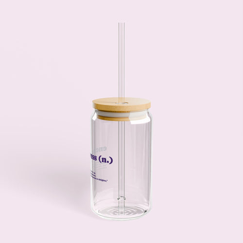 Enchantress Etymology - 16oz - Eco-Friendly Glass Cup with Straw