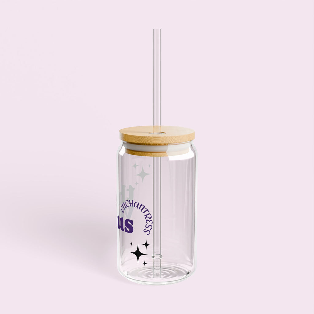 The Venus Enchantress Glass Cup - 16oz - Eco-Friendly Glass Cup with Glass Straw