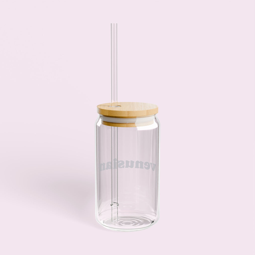 Venusian - Eco-Friendly Glass Cup with Glass straw - 16oz